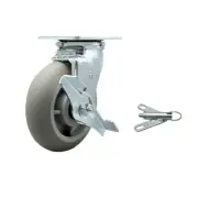 6 Inch SS Thermoplastic Rubber Caster with Ball Bearing and Brake/Swivel Lock