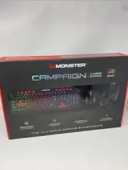 Monster Campaign GAMING 4 Piece BUNDLE Keyboard Mouse Headset New
