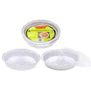 30 x Round Aluminium Foil Tray Disposable Catering Baking BBQ Cake Pie Container