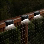 Advwin Solar Deck Lights 8 Pack Outdoor Solar Step Stair Fence Lights White Light