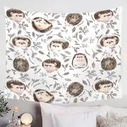 Cute Hedgehog Pattern Tapestry