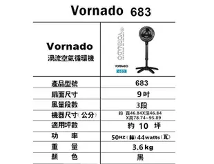 VORNADO 683 高腳渦流空氣循環機 循環扇 適用坪數約 8~12坪 馬達6年保固 公司貨 風扇夏出清