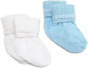 [Jefferies Socks] Rock-A-Bye Bootie, 6 Pack, White/Blue