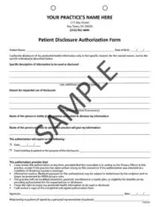 Patient Disclosure Authorization HIPAA Form / 2 Part Carbonless / TMG154