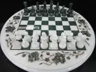 3' Marble Dining Table Top Chess Game Table With Peaces For your Home And Gift