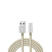 Catzon 1M 2M 3M 1Pack USB Type C Cable Nylon Braided Phone Cable Fast Charger Cable USB Cord -Gold Silver