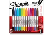 Sharpie Brush Twin Tip Permanent Marker Assorted 12 Pack