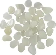 Generic 50x Luminous Stones, Glow in The Dark Rocks Decorative Ornament Landscape Glow Stones Luminous Pebbles for Path Scenery Making Patio Aquarium, White