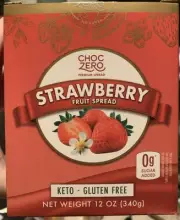 ChocZero Keto Strawberry Fruit Spread Jam Sugar Free 12 oz