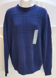 Mens Geoffrey Beene Knited Sweater Sz M New with Tags 100% Cotton Navy