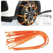 Car Anti Skid Chains Kit, 10pcs Reusable Auto Car Snow Driving Safety Anti-skid Wheel Chains, Universal Fit Snow Safety Anti-skid Tire Tyer Chains Thickened Tendons