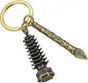 [Minkissy] 1Pc Creative Key Pendant Keychain Unique Writng Design Chic Key Decor for Bags and Cars present for Students and Friends