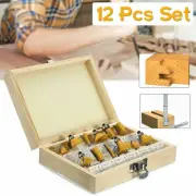12pcs 1/4'' Router Bits Set Shank Tungsten Carbide Tipped YG8 Woodworking Tool