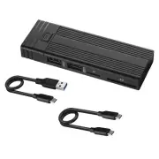 Dual Ports 10Gbps M.2 NVME SATA SSD Adapter Case USB 3.2 Gen2 Hub M-Key B+M Key