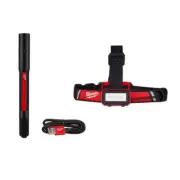 Milwaukee Penlight 250 Lumen Rechargeable w/ LED Headlamp 600 Lumens Low-Profile