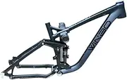 MTB Full Suspension Frame Travel 120mm 26/27.5er Mountain Bike Trail Frame Aluminium Alloy Disc Brake Bicycle Frame Quick Release Axle with Rear Shock, for DH/XC/AM (Color : Black, Size : 26 * 17'')
