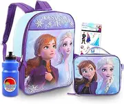 Disney Frozen 2 Backpack Set for Girls ~ 3 Pc Deluxe 16" Frozen Backpack with Lunch Bag, Stickers, and More (Frozen School Supplies), Disney Frozen Backpack for Girls, Frozen Backpack for Girls,