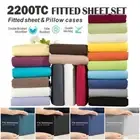 Hotel 2200TC Ultra Deep Fitted Sheet Set Pillowcases king Single Queen King Bed