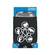 Rock Paper Scissors White - Funny Novelty Stubby Holder With Base