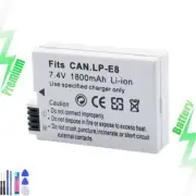 1x 1800mah Battery for Canon LP-E8 LPE8 EOS 550D 600D 700D Rebel T2i T3i T4i T5i