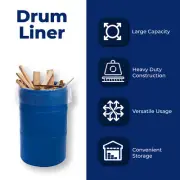 Clear LDPE Drum Liners 4 Mil, 38 x 65 Inch 50/Case