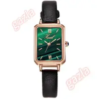 在飛比找蝦皮購物優惠-手錶 女錶復古時尚小綠錶孔雀石綠盤手錶