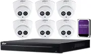 Dahua 8CH 6MP PoE Home Security Camera System, 6MP Outdoor PoE IP Cameras with Build in MIC, 4K 8-Channel NVR(NVR4108HS-8P-4KS2+IPC-HDW4631C-A 2.8MM(6PCS)+4TB HDD)