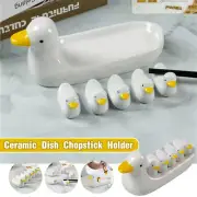 1 Set Chopstick Rest Stands Cute Duck Shape Ceramic Kitchen Tablewear Dish