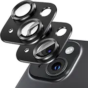 Giftorld [2 Pack Camera Lens Protector for iPhone 13/13 Mini,9H Tempered Glass,Aviation Aluminum Plate Cover,Night Circle,HD Clarity,Case Friendly,Easy Installation-Black