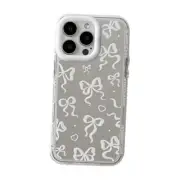 Love Heart Bow Plating Mirror Soft Phone Case iPhone 12 Pro Max Silver