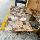 "Handmade Petrified Wood & Agate Coffee/Center Table - Unique Gemstone Agate Top