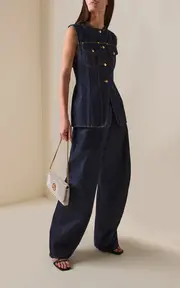 [Versace] La Vacanza Rigid High-Rise Barrel Jeans