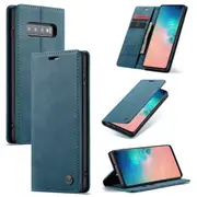 CaseMe Samsung Galaxy S10 Classic Leather Folio Case Cover G973 Skin [Teal Green]