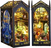 DIY Book Nook Kit, DIY Dollhouse Booknook Bookshelf Insert Magic Market-jtsl09