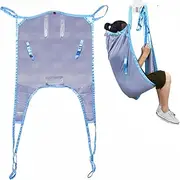 Medical Patient Lift Sling Universal Lift U Sling 605lb Capacity Divided Leg Slings for Patient Lift Toileting Transfer Slings Split Legs with Commode Opening Compatible with Various of Lifts (M)