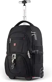 [DLUXCA] 2 Wheeled Laptop Rucksack Overnight Weekend Trolley Backpack Business Luggage Cabin Bag with Security Code Lock