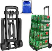 Folding Hand Truck, Foldable Dolly Cart with Two Wheels, Collapsible Hand Cart w