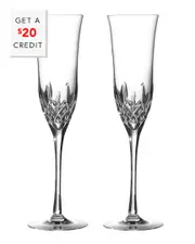 Waterford Lismore Set of Two 8oz Essence Flute with $20 Credit