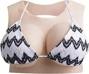 [Zilasegy] Round Collar Silicone Breast Plate, Back Hollow Fake Boobs Breasts Shapes B-G Cup for Crossdresser Transgender Drag Queen