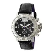 NEW Breed BRD4702 Mens Von Glarus Black Leather Round Chrono Fashion Watch royal