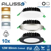 12W 90MM CUTOUT LED DOWNLIGHT KIT DIMMABLE 3CCT WARM COOL DAYLIGHT FLUSH FLAT