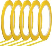 uxcell Whiteboard Tape 3mm x 66m Pinstripe Graphic Chart Line Grid Marking Tapes for Classroom Office Dry Erase Board Art, Dark Yellow, Pack of 5