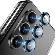 ZUSLAB Camera Lens Protector for Samsung Galaxy Z Fold 6 Tempered Glass Individual Metal Ring Lens (2024) - Blue