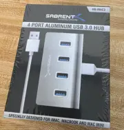 SABRENT 4 Port USB 3.0 Hub Silver/ White HB-MAC3