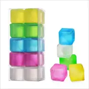 Reusable Ice Cube for Drinks - Multi-Color Plastic Ice Cubes to Keep Drinks C...