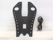 PU Leather Rivet Tank Pad Panel Bib Bra Cover For Harley Road King FLHR FLHRC