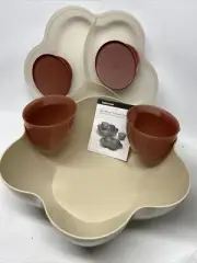 NEW Tupperware Open House Chip N Dip Bowl w/ Microwave Dip Dishes Latte