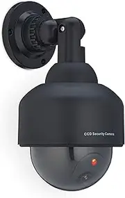 Relaxdays Camera Dummy Flashing Indoor & Outdoor Burglar Deterrent Security Camera Dummy Black 1 Pack