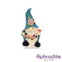 在飛比找momo購物網優惠-【Aphrodite 愛芙晶鑽】復古創意可愛花圈小矮人彩釉造