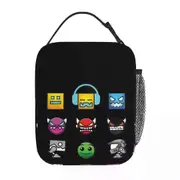 c308 Video Game Geometry Dash Lunch Bags Insulated Lunch Tote Waterproof Bento Box Leakproof Picnic Bags for Woman Work Kids School k308